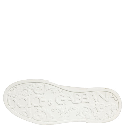 Dolce & Gabbana White Leather DG Logo Low Top Sneakers Shoes