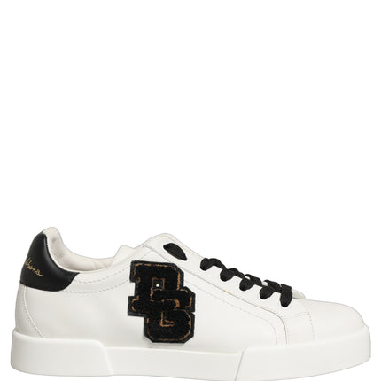 Dolce & Gabbana White Leather DG Logo Low Top Sneakers Shoes