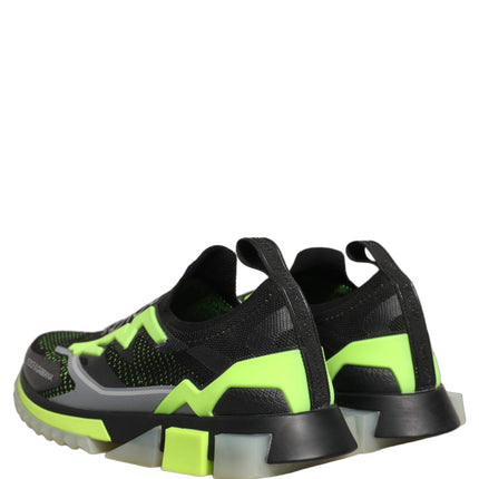 Dolce & Gabbana Black Green Sorrento Low Top Sneakers Shoes
