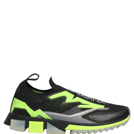 Dolce & Gabbana Black Green Sorrento Low Top Sneakers Shoes
