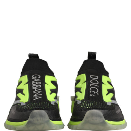 Dolce & Gabbana Black Green Sorrento Low Top Sneakers Shoes