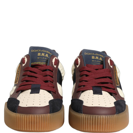 Dolce & Gabbana Multicolor Leather MIAMI Low Top Men Sneakers Shoes