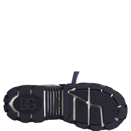 Dolce & Gabbana Blue Airmaster Panelled Low Top Denim Sneakers Shoes
