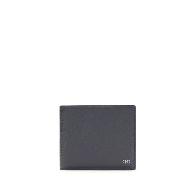 Ferragamo Blue Calf Leather Bos Taurus Wallet