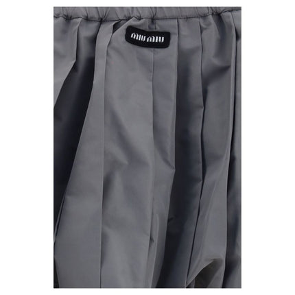 Miu Miu Gray Polyester Mini Skirt