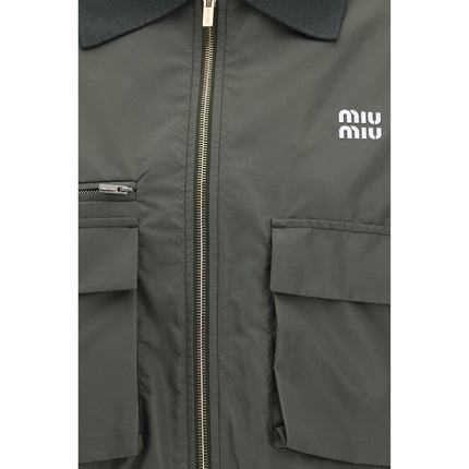 Miu Miu Bicolor Polyester Shell Jacket
