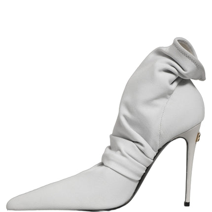 Dolce & Gabbana Gray Stretch Socks Heels Ankle Boots Shoes