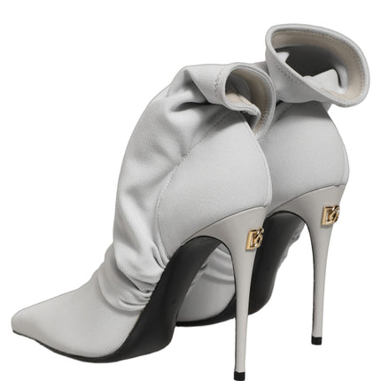 Dolce & Gabbana Gray Stretch Socks Heels Ankle Boots Shoes