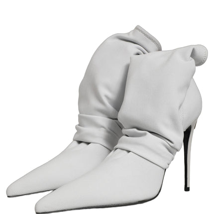 Dolce & Gabbana Gray Stretch Socks Heels Ankle Boots Shoes