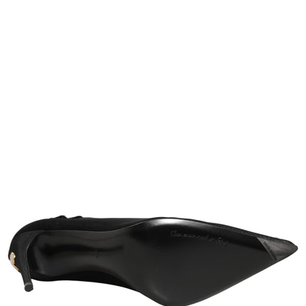 Dolce & Gabbana Black Over The Knee Sock Pumps Boots Shoes