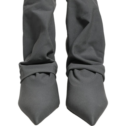 Dolce & Gabbana Gray Stretch Socks Heels Ankle Boots Shoes
