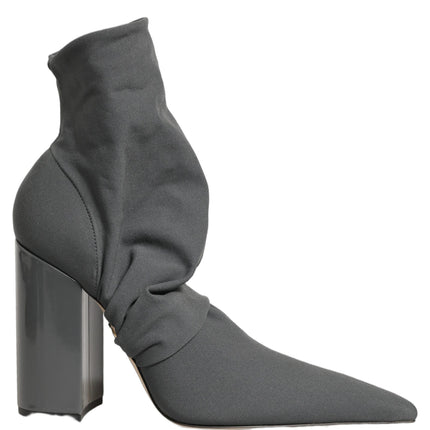 Dolce & Gabbana Gray Stretch Socks Heels Ankle Boots Shoes