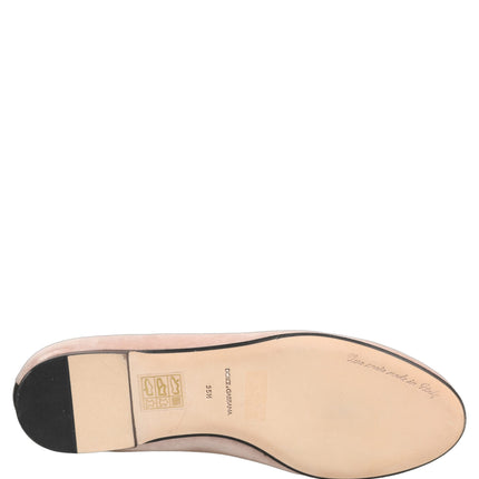 Dolce & Gabbana Pink Velvet Devotion Loafers Flats Shoes