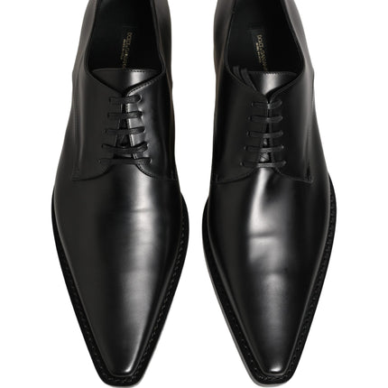 Dolce & Gabbana Black Leather Lace Up Derby Dress Shoes