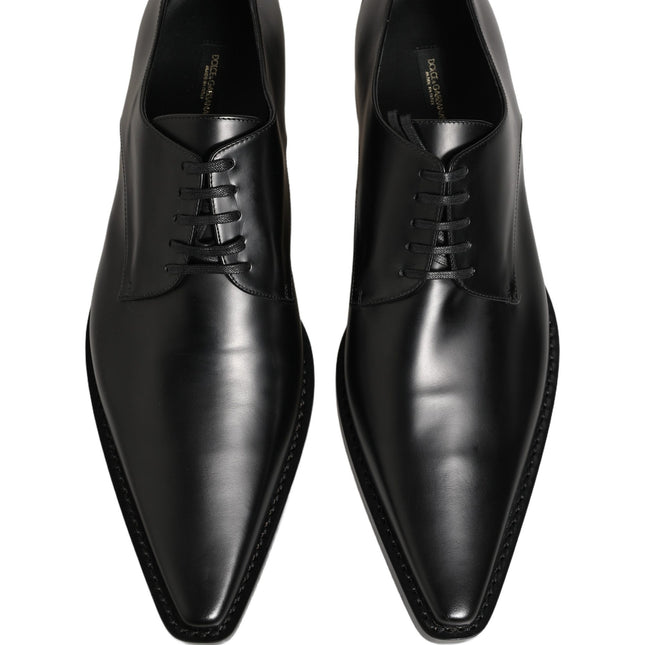 Dolce & Gabbana Black Leather Lace Up Derby Dress Shoes