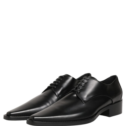 Dolce & Gabbana Black Leather Lace Up Derby Dress Shoes