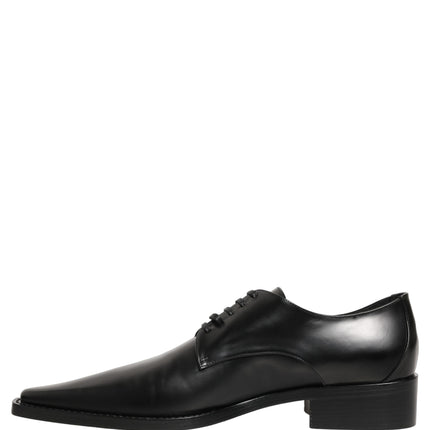 Dolce & Gabbana Black Leather Lace Up Derby Dress Shoes