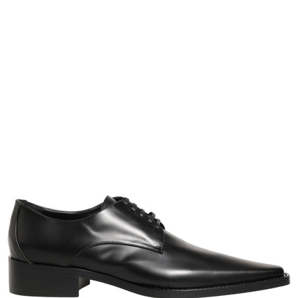 Dolce & Gabbana Black Leather Lace Up Derby Dress Shoes