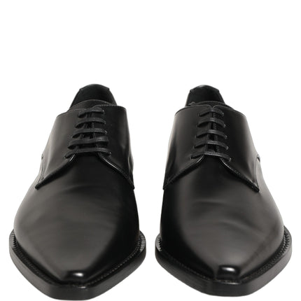 Dolce & Gabbana Black Leather Lace Up Derby Dress Shoes