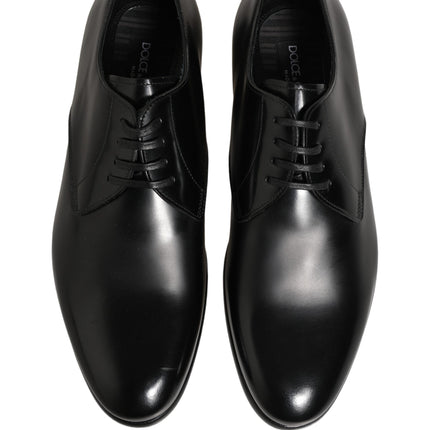Dolce & Gabbana Black Leather Lace Up Derby Dress Shoes