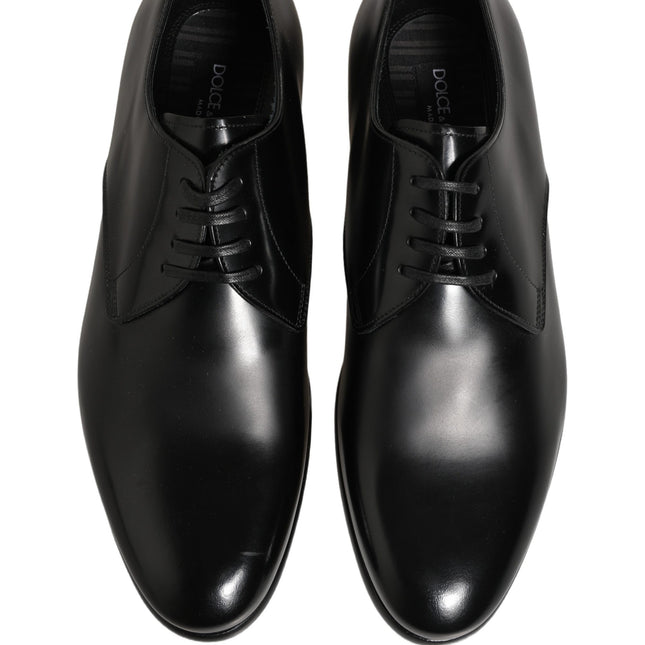 Dolce & Gabbana Black Leather Lace Up Derby Dress Shoes