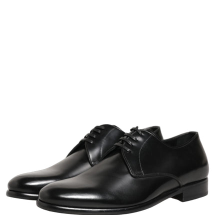 Dolce & Gabbana Black Leather Lace Up Derby Dress Shoes