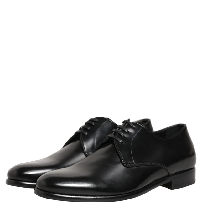 Dolce & Gabbana Black Leather Lace Up Derby Dress Shoes