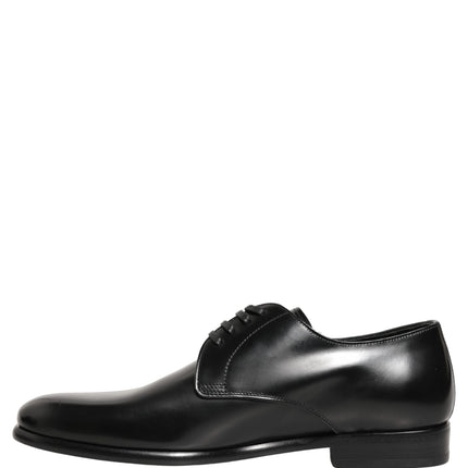 Dolce & Gabbana Black Leather Lace Up Derby Dress Shoes