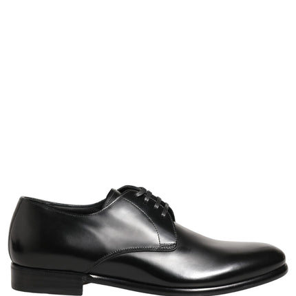 Dolce & Gabbana Black Leather Lace Up Derby Dress Shoes