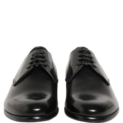 Dolce & Gabbana Black Leather Lace Up Derby Dress Shoes