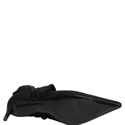 Dolce & Gabbana Black Stretch Socks Heels Ankle Boots Shoes