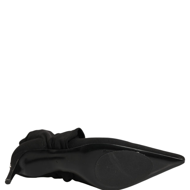 Dolce & Gabbana Black Stretch Socks Heels Ankle Boots Shoes