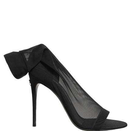 Dolce & Gabbana Black Nylon Mesh Sock Style Boots Shoes