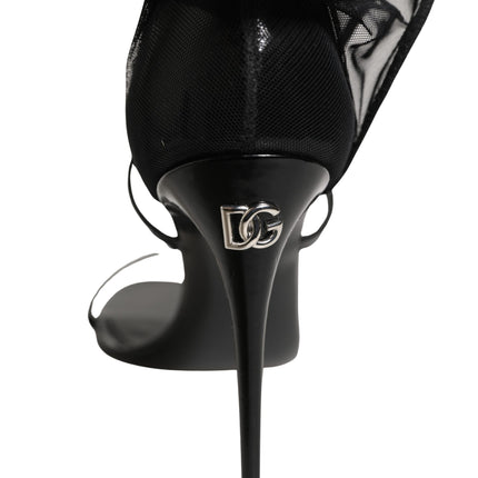 Dolce & Gabbana Black Stiletto Sandals Socks High Boots Shoes