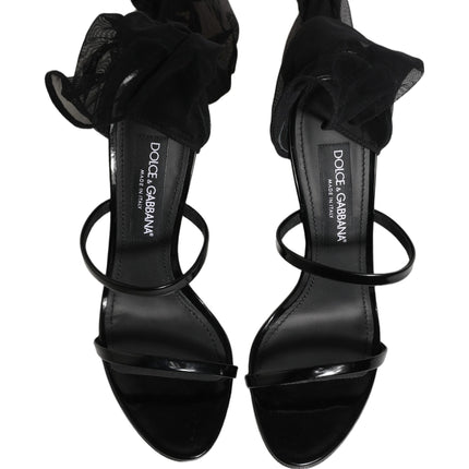 Dolce & Gabbana Black Stiletto Sandals Socks High Boots Shoes