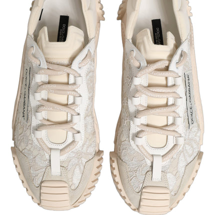 Dolce & Gabbana White Lace NS1 Low Top Sneaker Sports Shoes