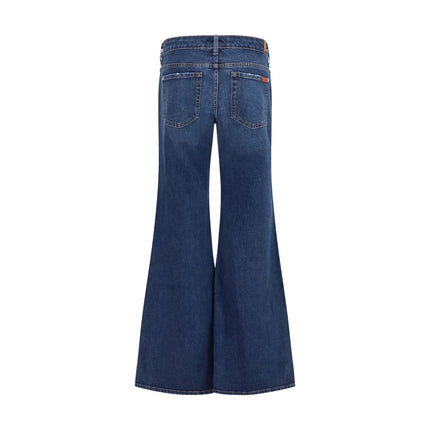 7FOR Blue Cotton Flared Jeans