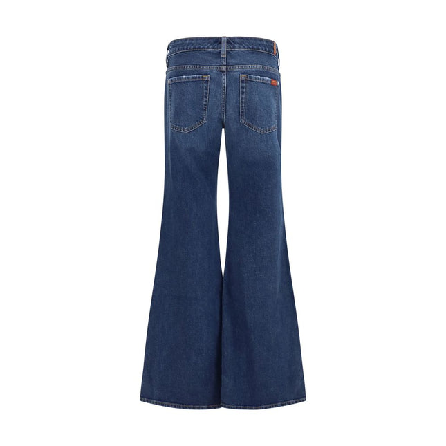 7FOR Blue Cotton Flared Jeans