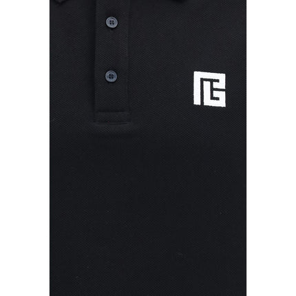 Balmain Black Cotton Polo Shirt