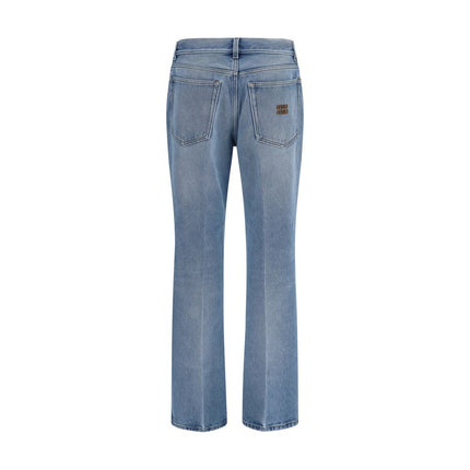 Miu Miu Blue Cotton Relaxed Fit Jeans