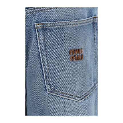 Miu Miu Blue Cotton Relaxed Fit Jeans