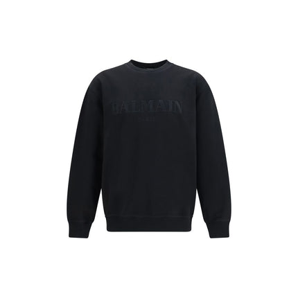 Balmain Black Cotton Sweatshirt