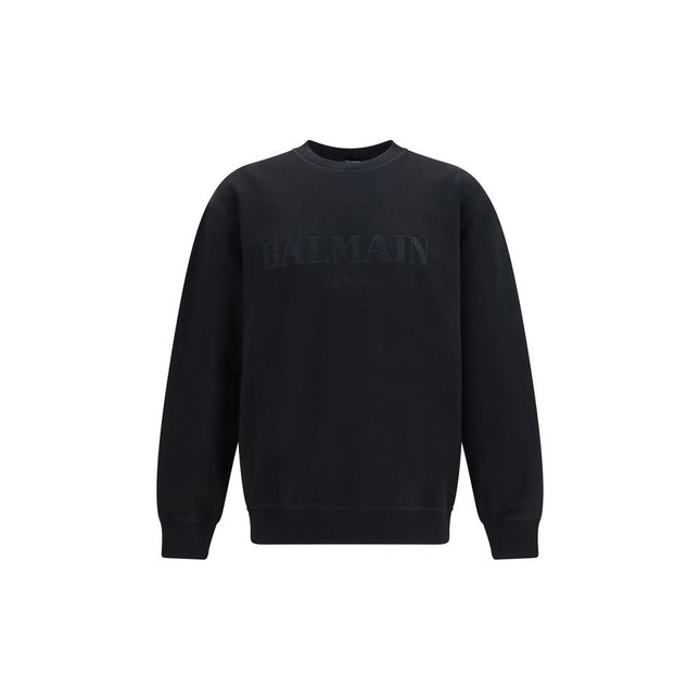 Balmain Black Cotton Sweatshirt