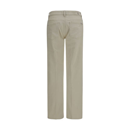 7FOR Beige Cotton Straight-Leg Jeans