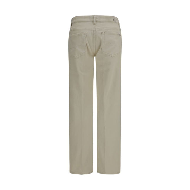 7FOR Beige Cotton Straight-Leg Jeans