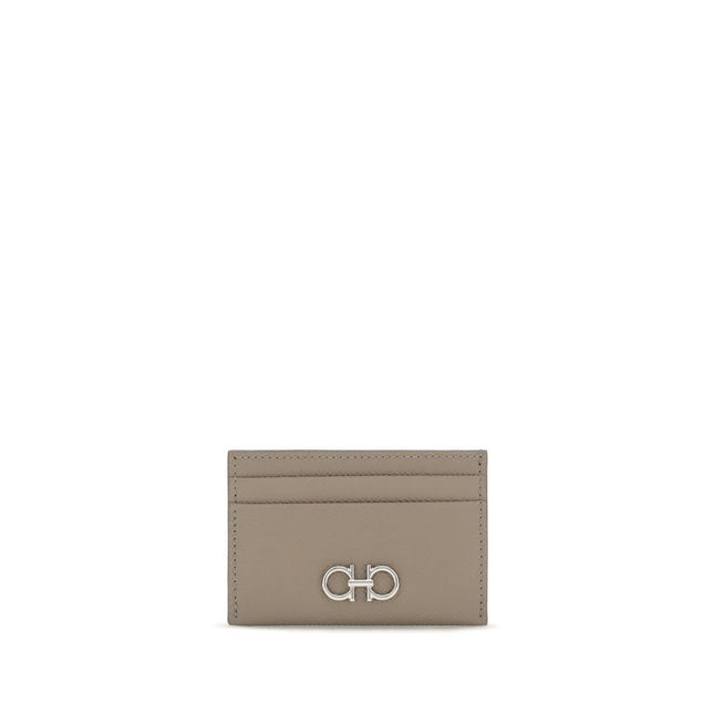 Ferragamo Beige Calf Leather Bos Taurus Wallet