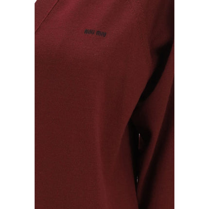 Miu Miu Bordeaux Wool Oves Aries Cardigan