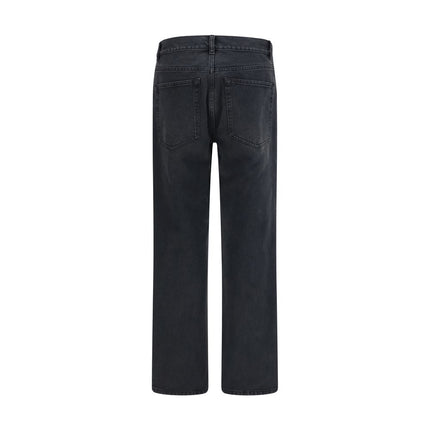 The Row Black Cotton Straight-Leg Jeans