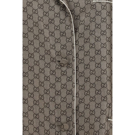 Gucci Beige Silk Dress Shirt