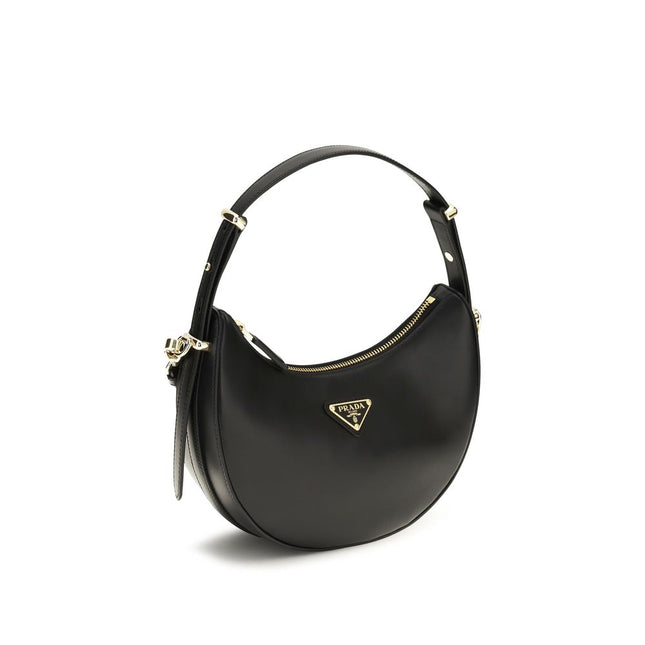 Prada Black Calf Leather Bos Taurus Shoulder Bag